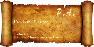 Pollak Anikó névjegykártya